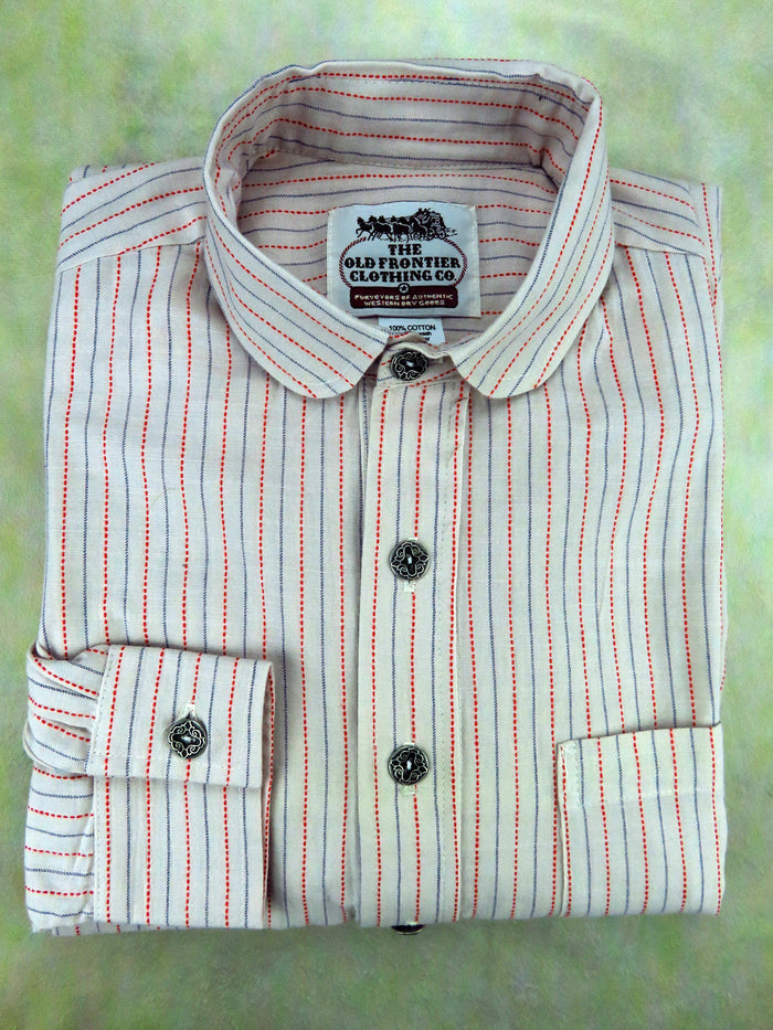 Red Dotted Stripe Men's Dakota Shirt