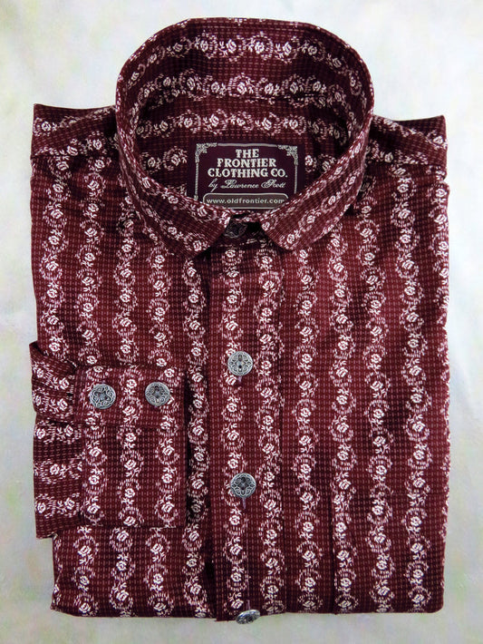 Red Floral Stripe Men's Dakota Shirt