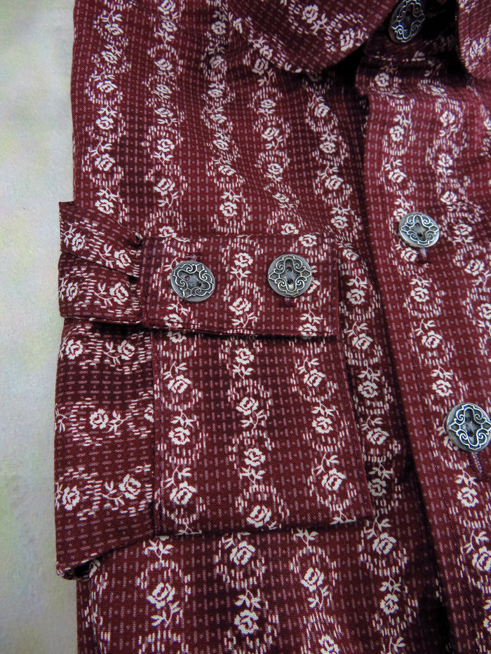 Red Floral Stripe Men's Dakota Shirt