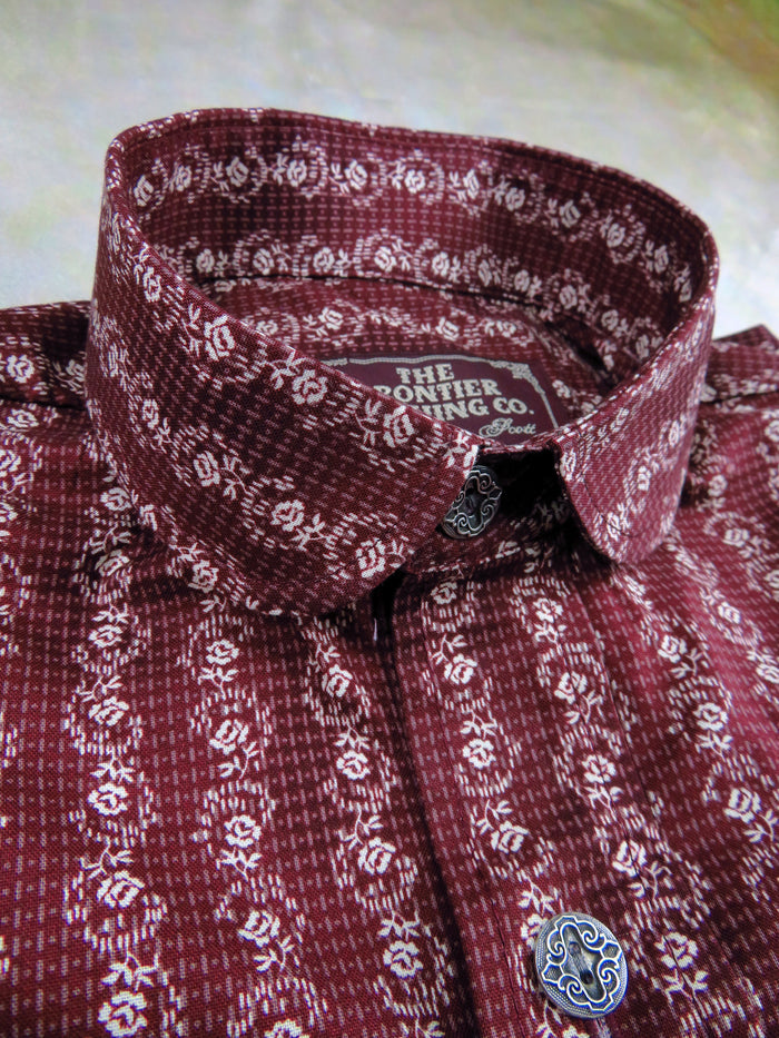 Red Floral Stripe Men's Dakota Shirt