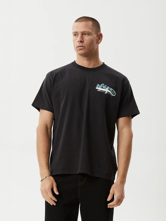 Reptilian - Recycled Heavyweight Boxy Fit Tee | Black-Image 1