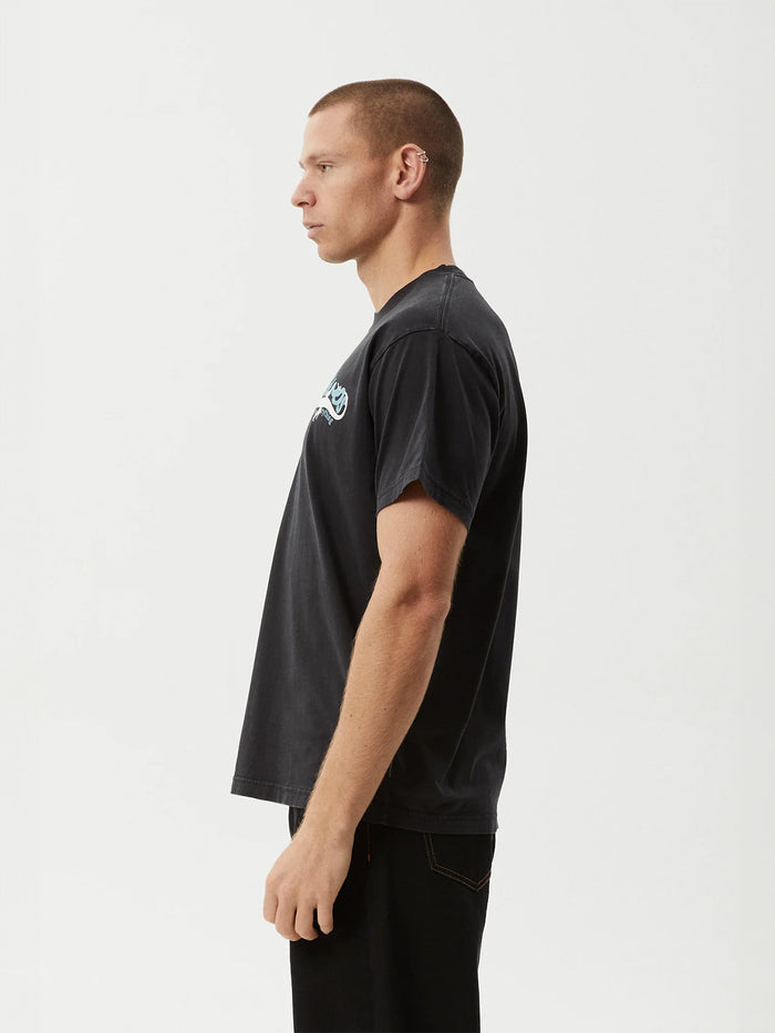Reptilian - Recycled Heavyweight Boxy Fit Tee | Black-Image 2