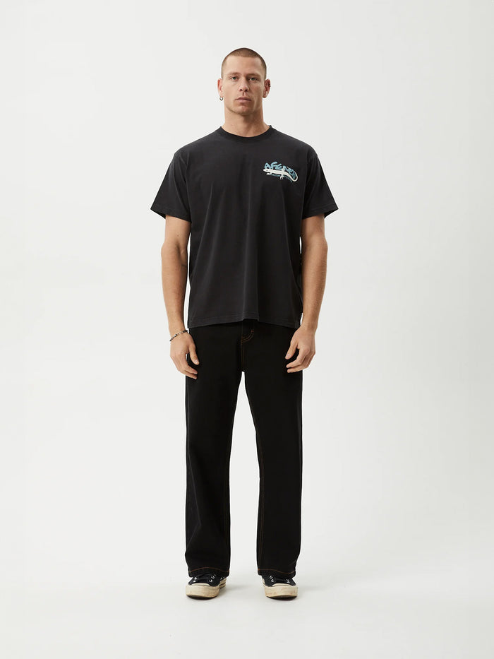 Reptilian - Recycled Heavyweight Boxy Fit Tee | Black-Image 5