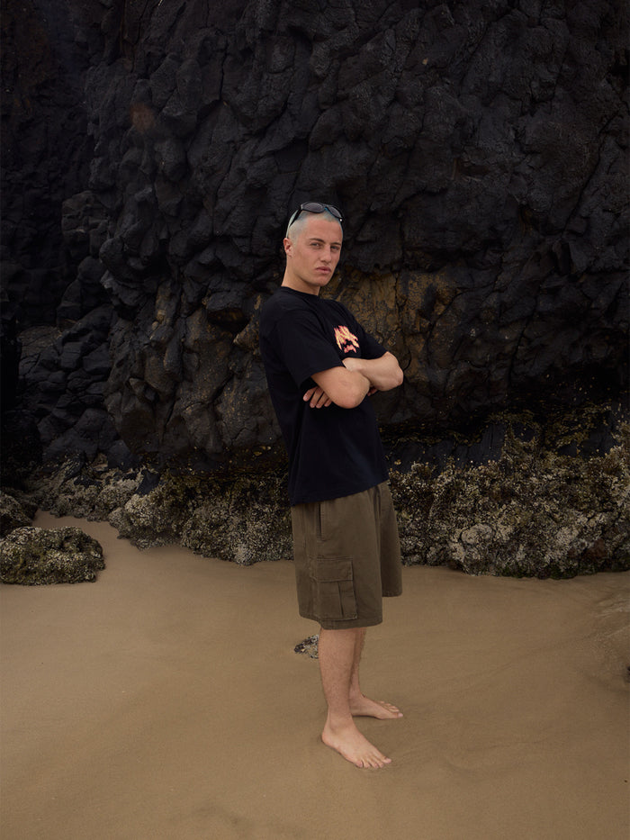 Ripped Out 98 - Organic Oversized Cargo Short 20" | Deep Olive-Image 2