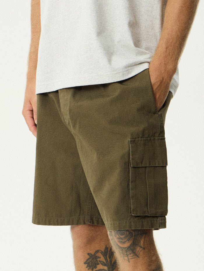 Ripped Out 98 - Organic Oversized Cargo Short 20" | Deep Olive-Image 4