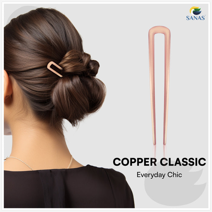 SANAS French Bun Hair Pins with Smooth Finish