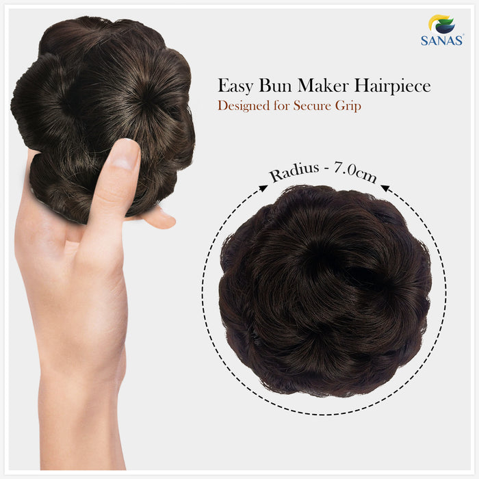 Natural Brown Clip In Hair Bun Extension