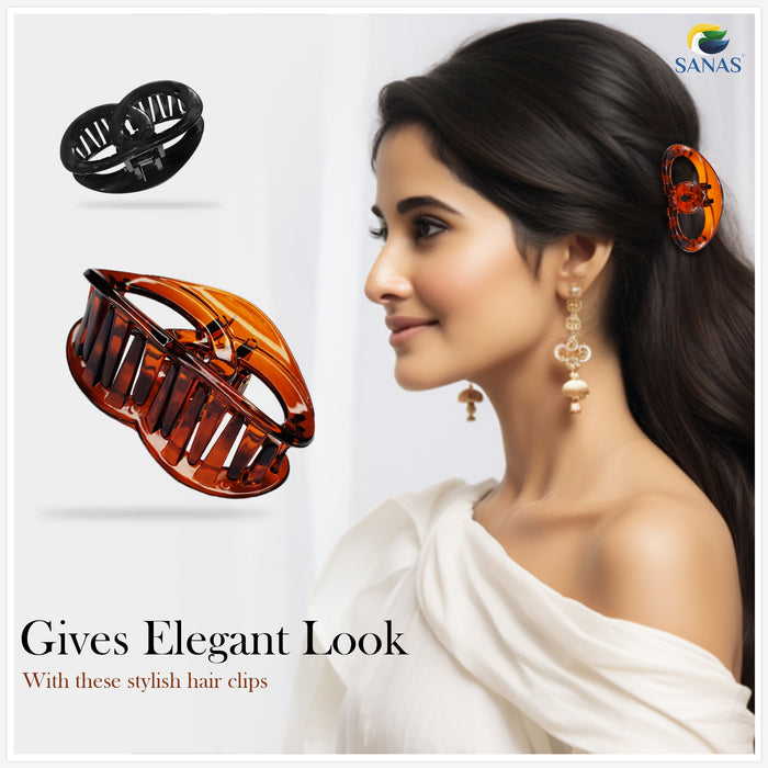 Glossy acrylic hair clips for women