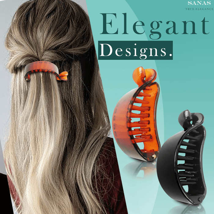 SANAS interlocking banana hair clips for women 4 pieces
