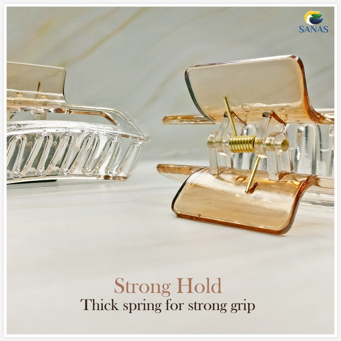 Transparent Rectangle Hair Clip with Strong Grip Acrylic Design