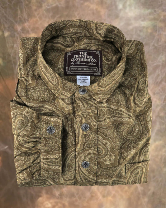 Sand Tan Floral Men's Victorian Shirt