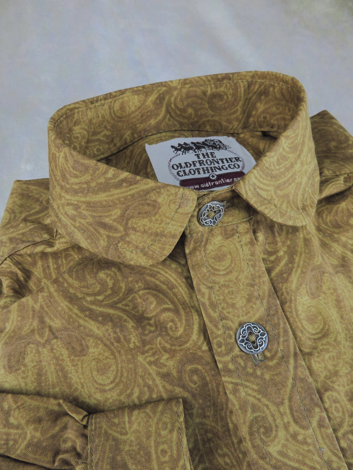 Sandstone Floral Paisley Men's Victorian Shirt