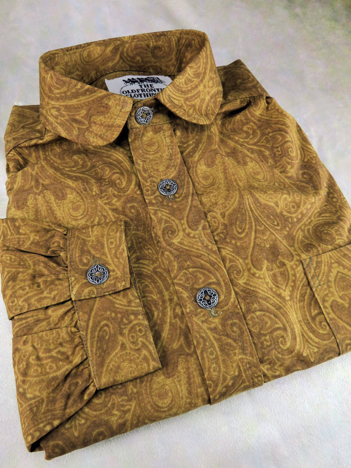 Sandstone Floral Paisley Men's Victorian Shirt