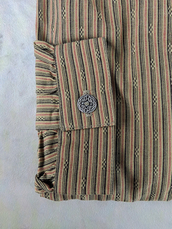 Sawmill Tan and Rust Stripe Men's Victorian Shirt