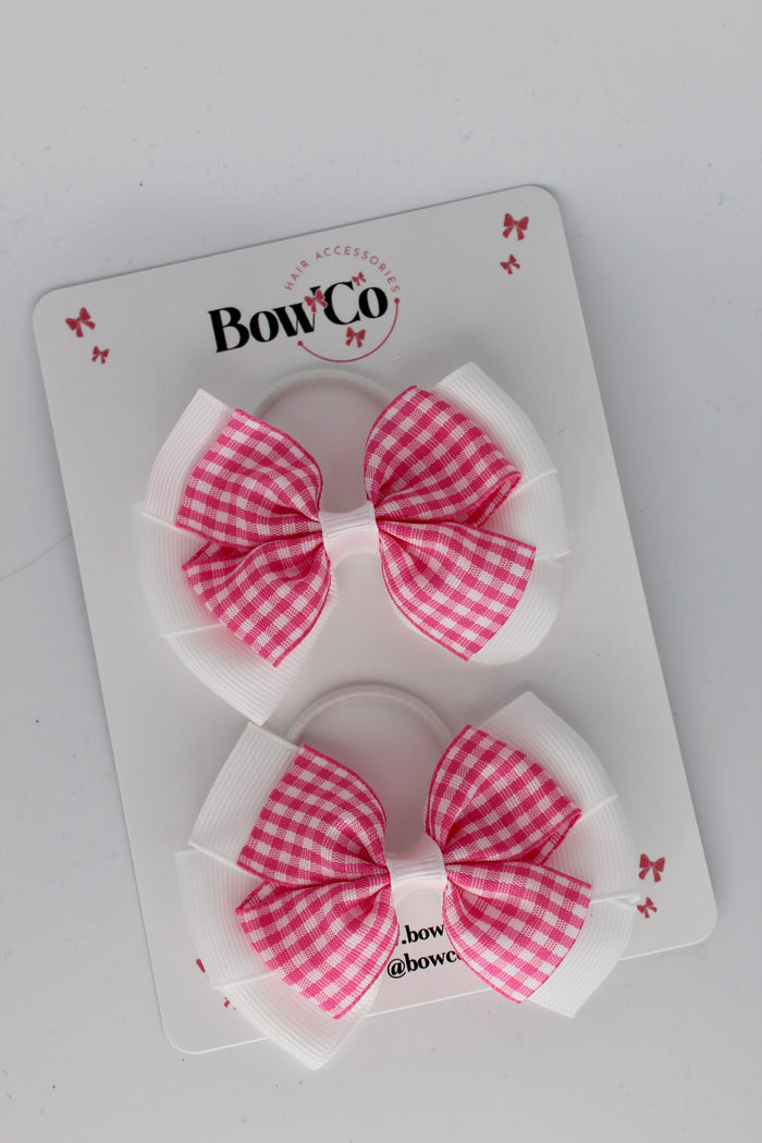 School Bows Pink Gingham Pinwheel Set