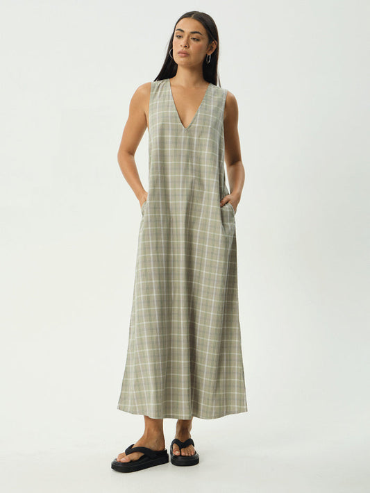 Scout - Recycled Maxi Dress | Olive Check-Image 1