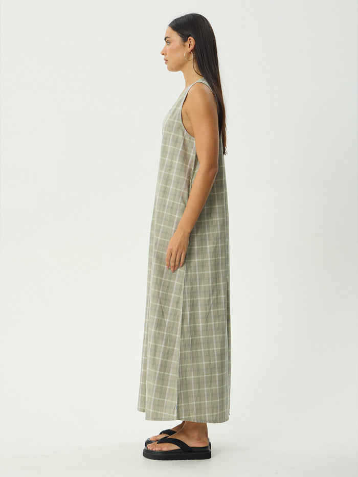 Scout - Recycled Maxi Dress | Olive Check-Image 3