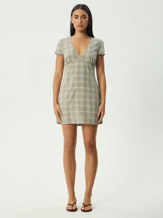 Scout - Recycled Mini Dress | Olive Check-Image 1