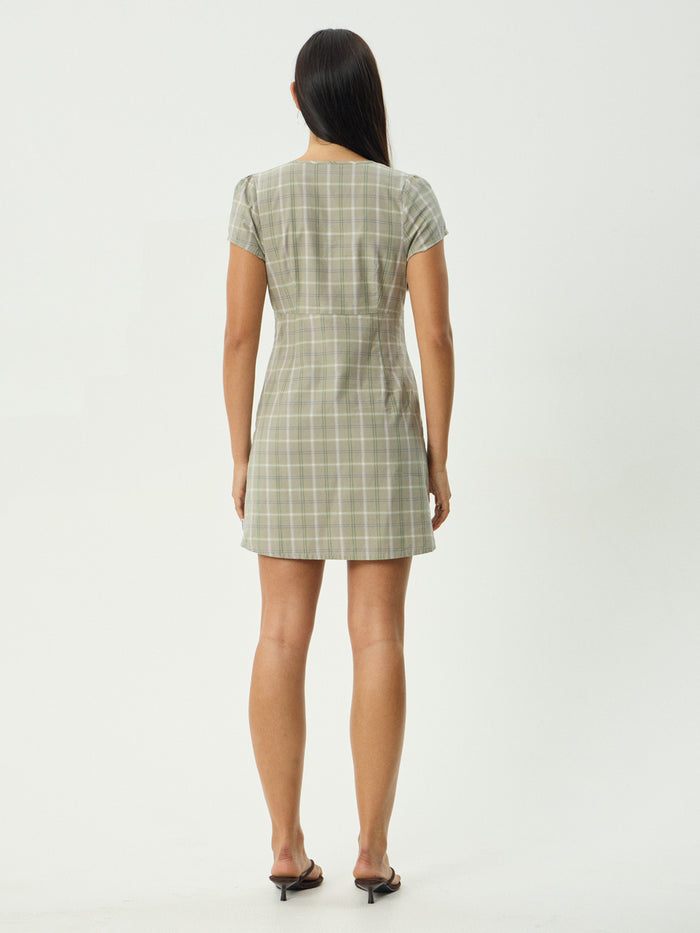 Scout - Recycled Mini Dress | Olive Check-Image 3