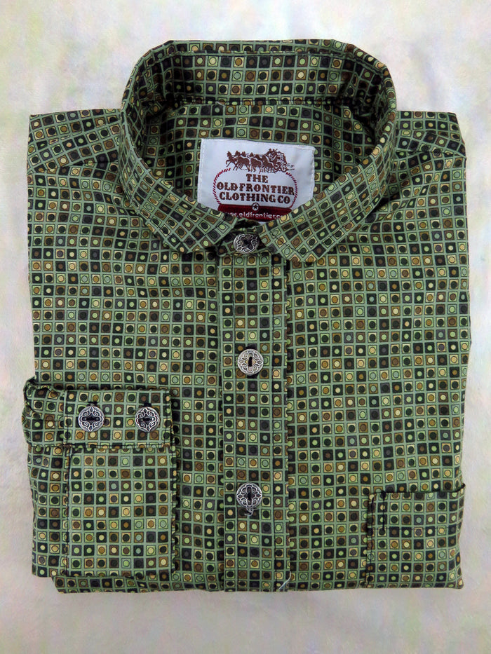 Seafoam Box Wallpaper Print Men's Dakota Shirt