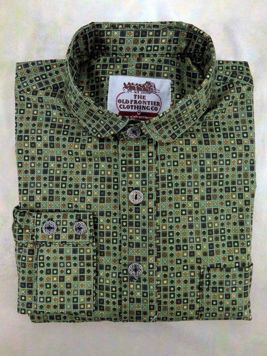 Seafoam Box Wallpaper Print Men's Dakota Shirt