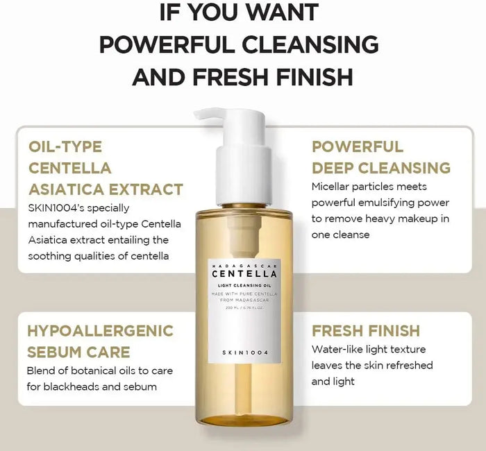 SKIN1004 Madagascar Centella Light Cleansing Oil 200 ML - DOKAN