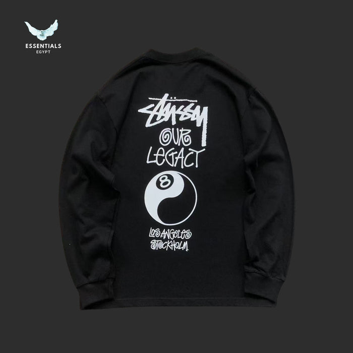 Stussy x Our Legacy pigment dyed sweatshirt in black with bold rear print