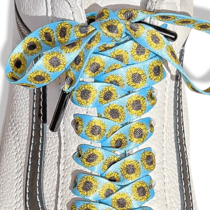 Sunflower Shoelaces | Flat Printed Shoelaces | 100% Recycled Materials | Adult & Kids Sizes