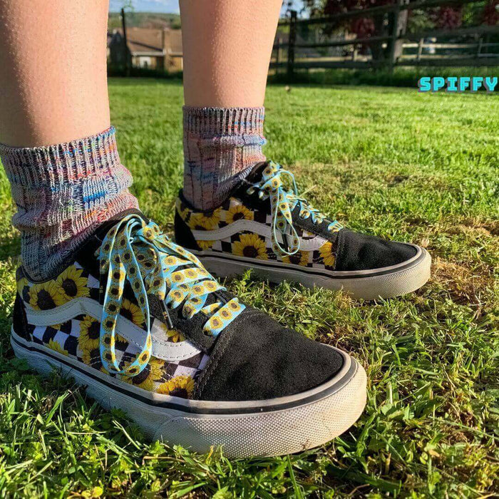 Sunflower Shoelaces | Flat Printed Shoelaces | 100% Recycled Materials | Adult & Kids Sizes