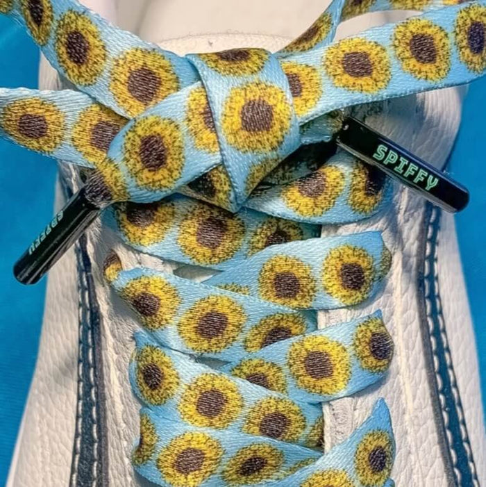 Sunflower Shoelaces | Flat Printed Shoelaces | 100% Recycled Materials | Adult & Kids Sizes