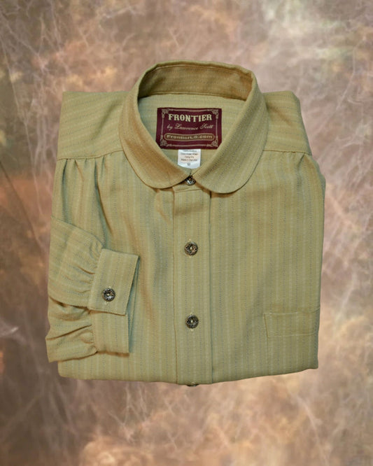 Tan with Ticking Stripe Men's Victorian Shirt