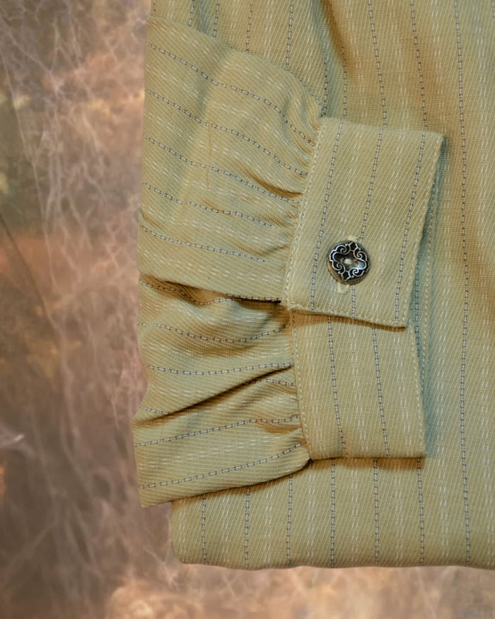 Tan with Ticking Stripe Men's Victorian Shirt