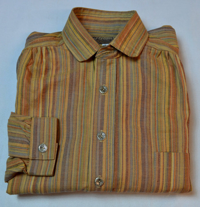 Taupe Stoneworks Stripe Men's Victorian Shirt