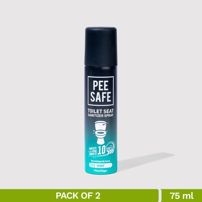 Pee Safe Toilet Seat Sanitizer Spray (Mint) - 75 ML (Pack of 2)