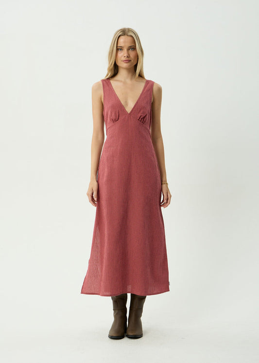 Tully - Seersucker Maxi Dress | Rose Check-Image 1