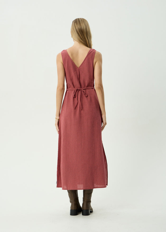 Tully - Seersucker Maxi Dress | Rose Check-Image 2