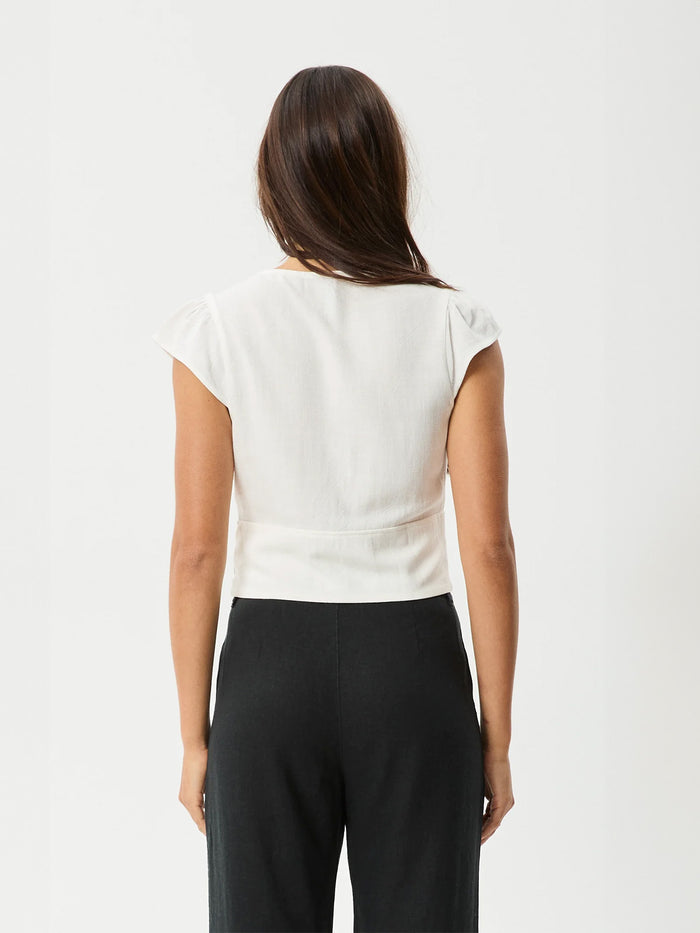 Twila - Linen Button Up Top | White-Image 4