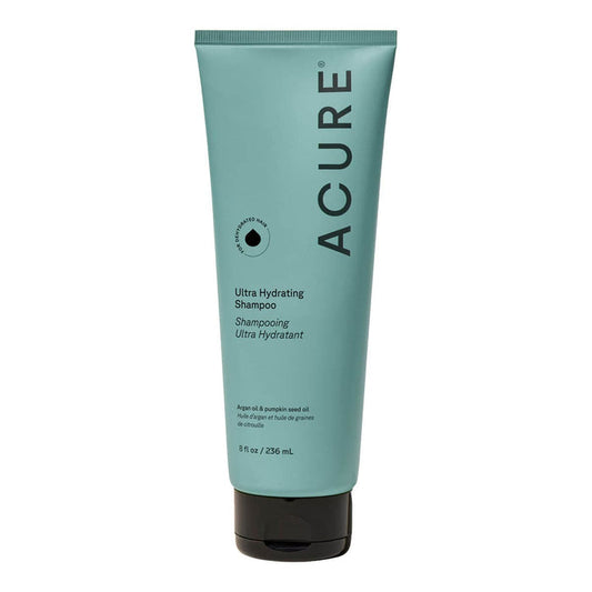 Acure Ultra Hydrating Shampoo tube on a white background