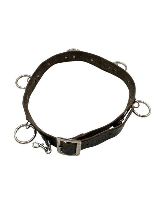 Unbranded Black Leather Ring-Detail Utility Belt – 1 3/4" Wide, 40" Long