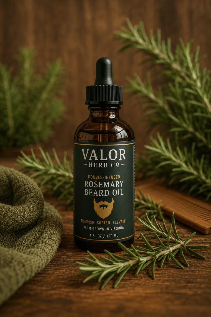 Valor Herb Co Double-Infused Rosemary Beard Oil Travel Size (2 oz)