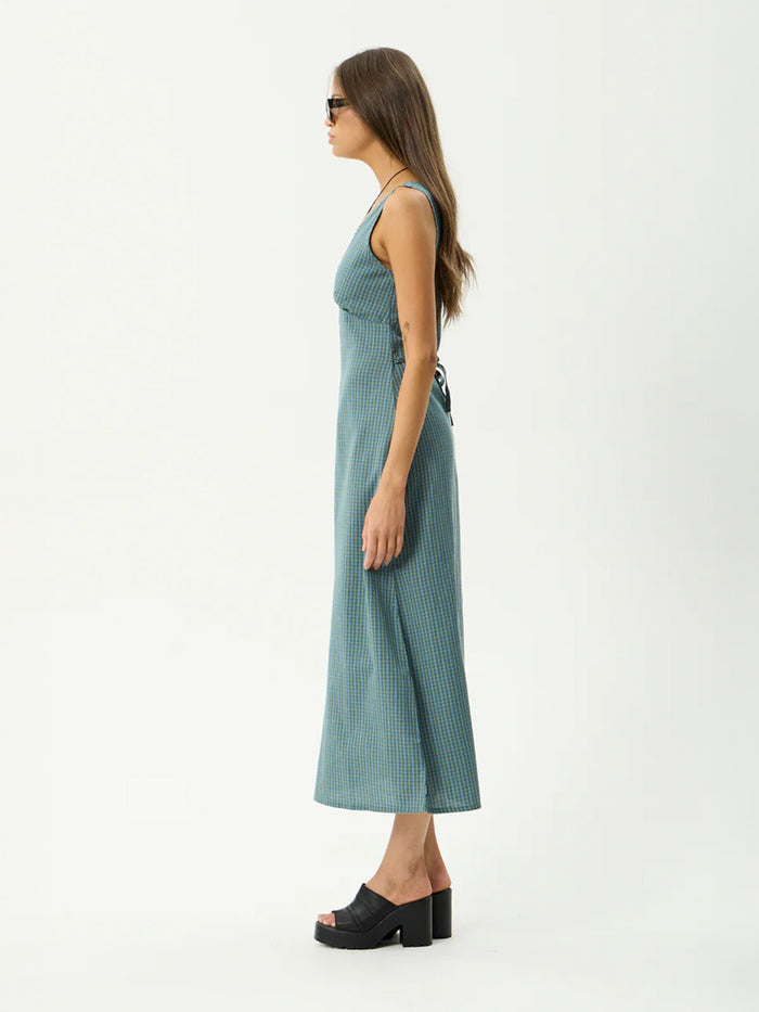 Voyager - Recycled Maxi Dress | Deep Olive Check-Image 2