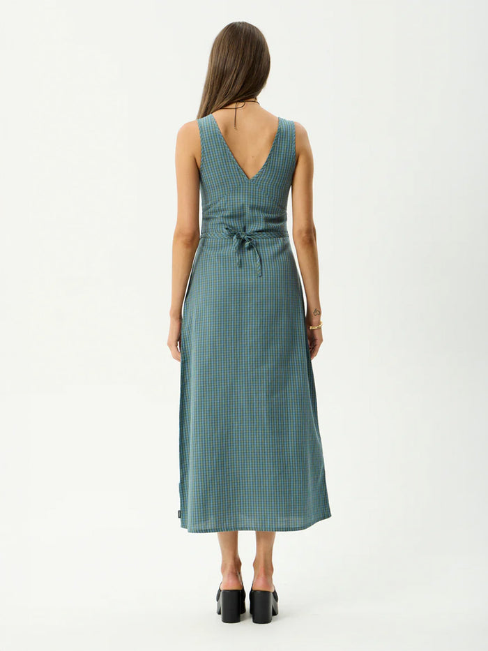 Voyager - Recycled Maxi Dress | Deep Olive Check-Image 3