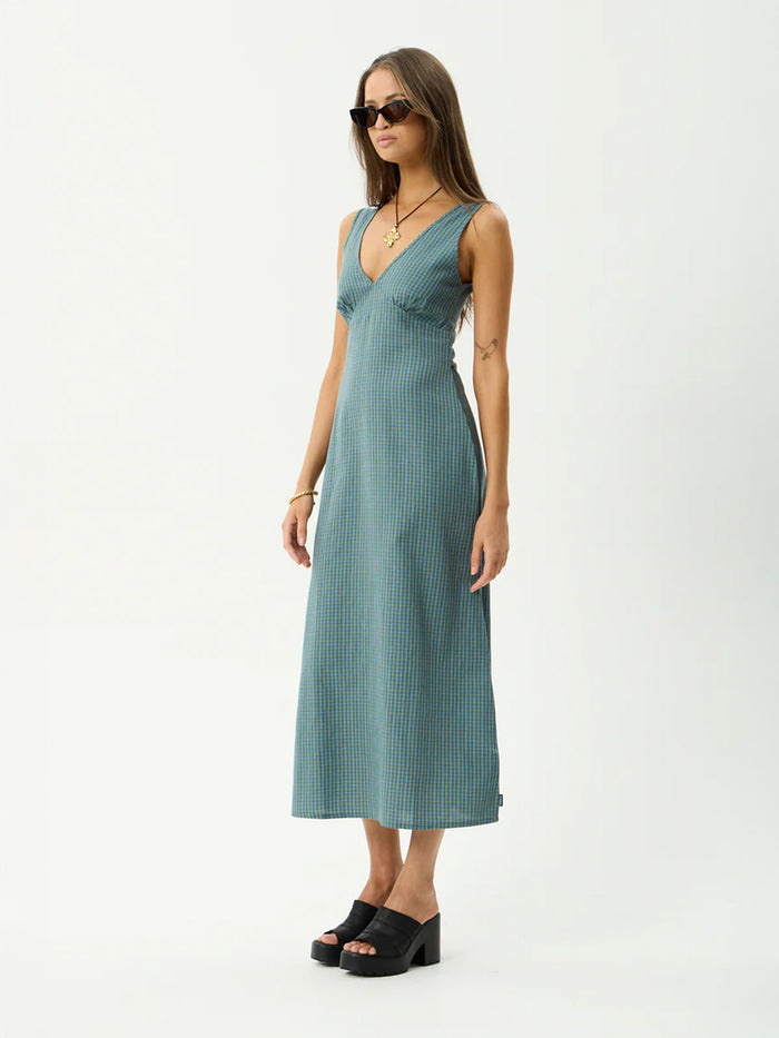 Voyager - Recycled Maxi Dress | Deep Olive Check-Image 5
