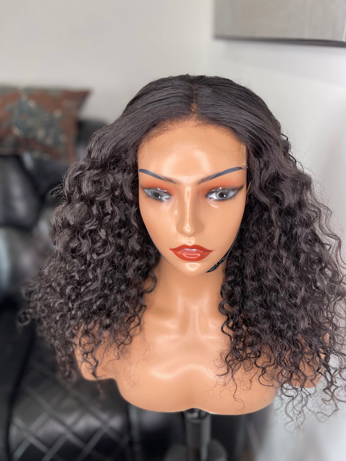 Water Wave 4x4 HD Lace Closure Glueless Wigs 200% Density 100% Human Hair color