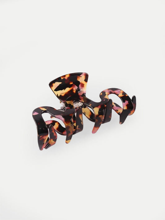 Wave Eco Hair Claw | Rainbow Tortoiseshell-Image 1