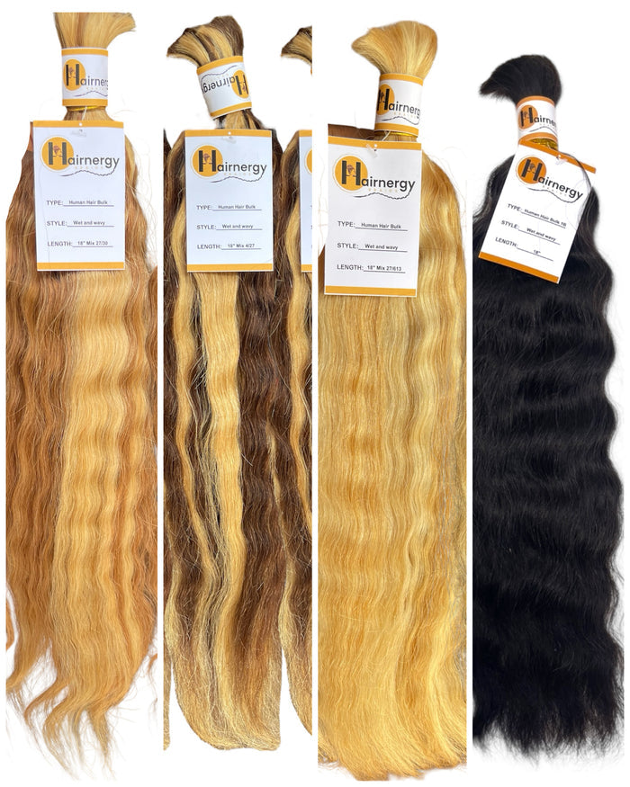 Wet and Wave Braid Hair Bulk 100% Human Hair Extensions Bulk for Braiding 100g