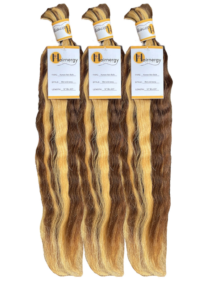 Wet and Wave Braid Hair Bulk 100% Human Hair Extensions Bulk for Braiding 100g