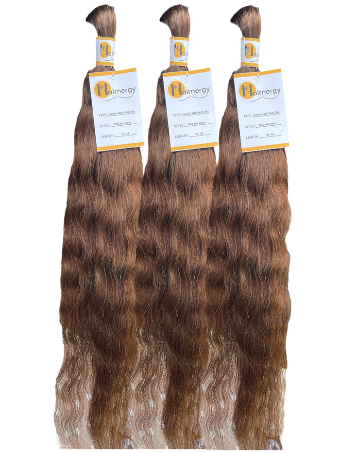 Wet and Wave Braid Hair Bulk 100% Human Hair Extensions Bulk for Braiding 50g
