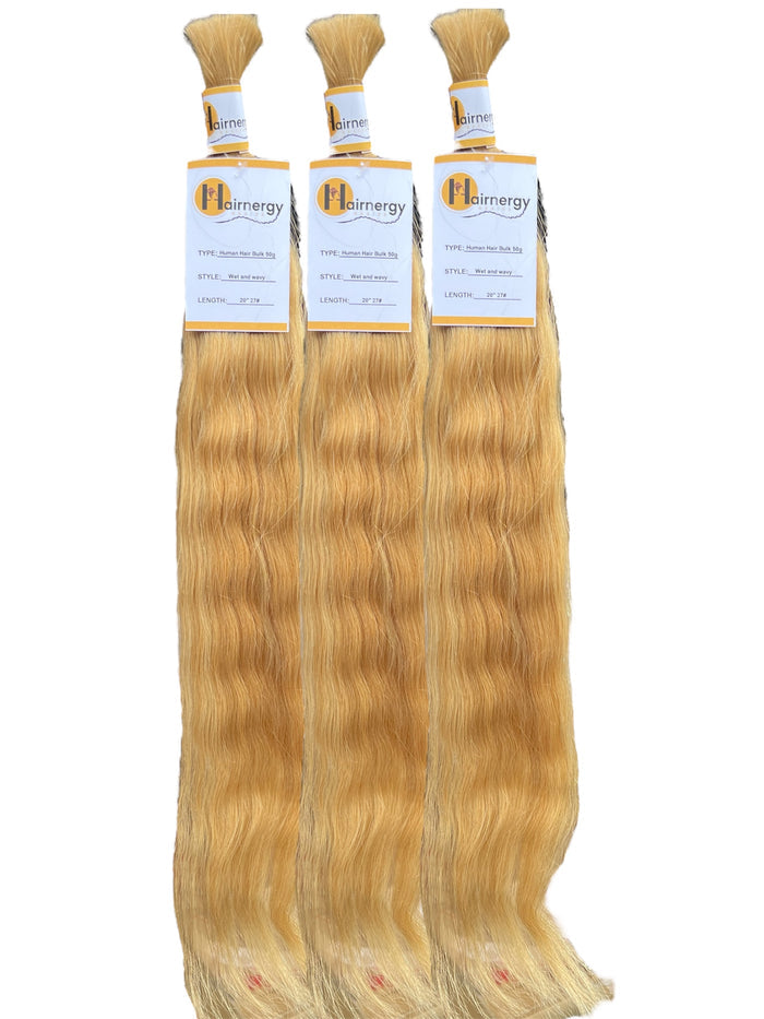 Wet and Wave Braid Hair Bulk 100% Human Hair Extensions Bulk for Braiding 50g
