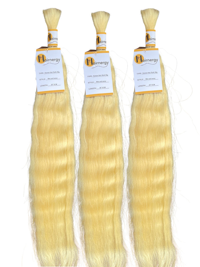 Wet and Wave Braid Hair Bulk 100% Human Hair Extensions Bulk for Braiding 50g